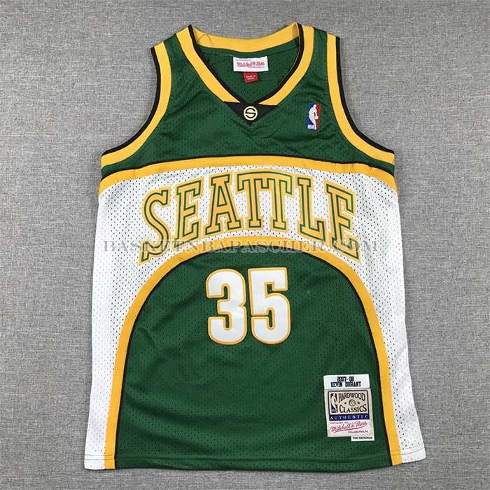 Maillot Enfant Seattle Supersonics Kevin Durant NO 35 Mitchell & Ness 2007-08 Vert